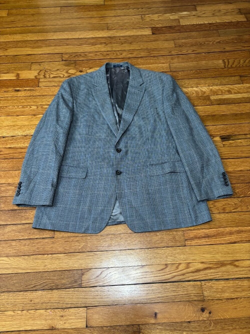 RRL Ralph Ralph Lauren Mens Blazer Jacket 46R Silk Wool Houndstooth Sport Coat